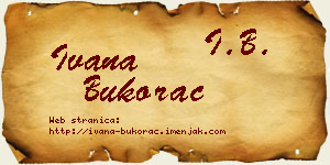 Ivana Bukorac vizit kartica